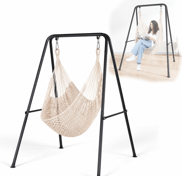 baloicoooTXT1 Baloiço Suspenso com Suporte – Estrutura Reforçada, Máximo Conforto e Estabilidade | Últimas Unidades! - Image 1